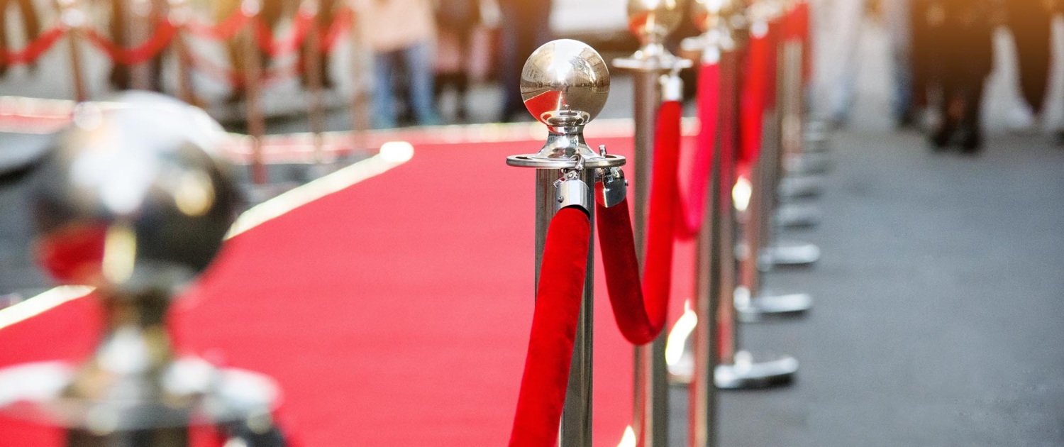 Side view of a red carpet