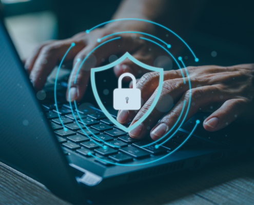 Technology internet and network in cyber security concept