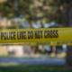 Front view of police tape